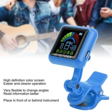 USB Rechargeable Clip-on Guitar Tuner High Definition Color Screen For SFGH
