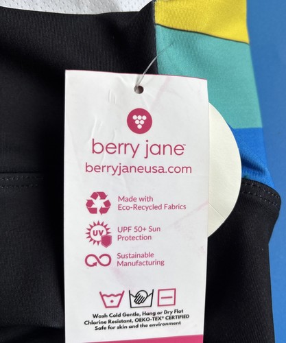Berry Jane Sports Bra Size XL Black With Multicolor Stripes - Picture 3 of 5