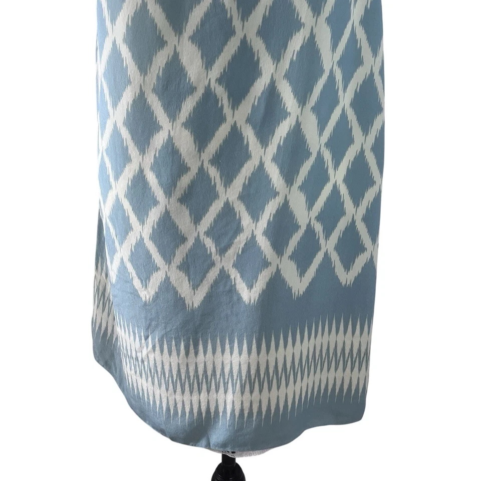 Moulinette Soeurs Anthropologie 100% шелк синий кремовый римские рукава 10 - Изображение 4 из 4