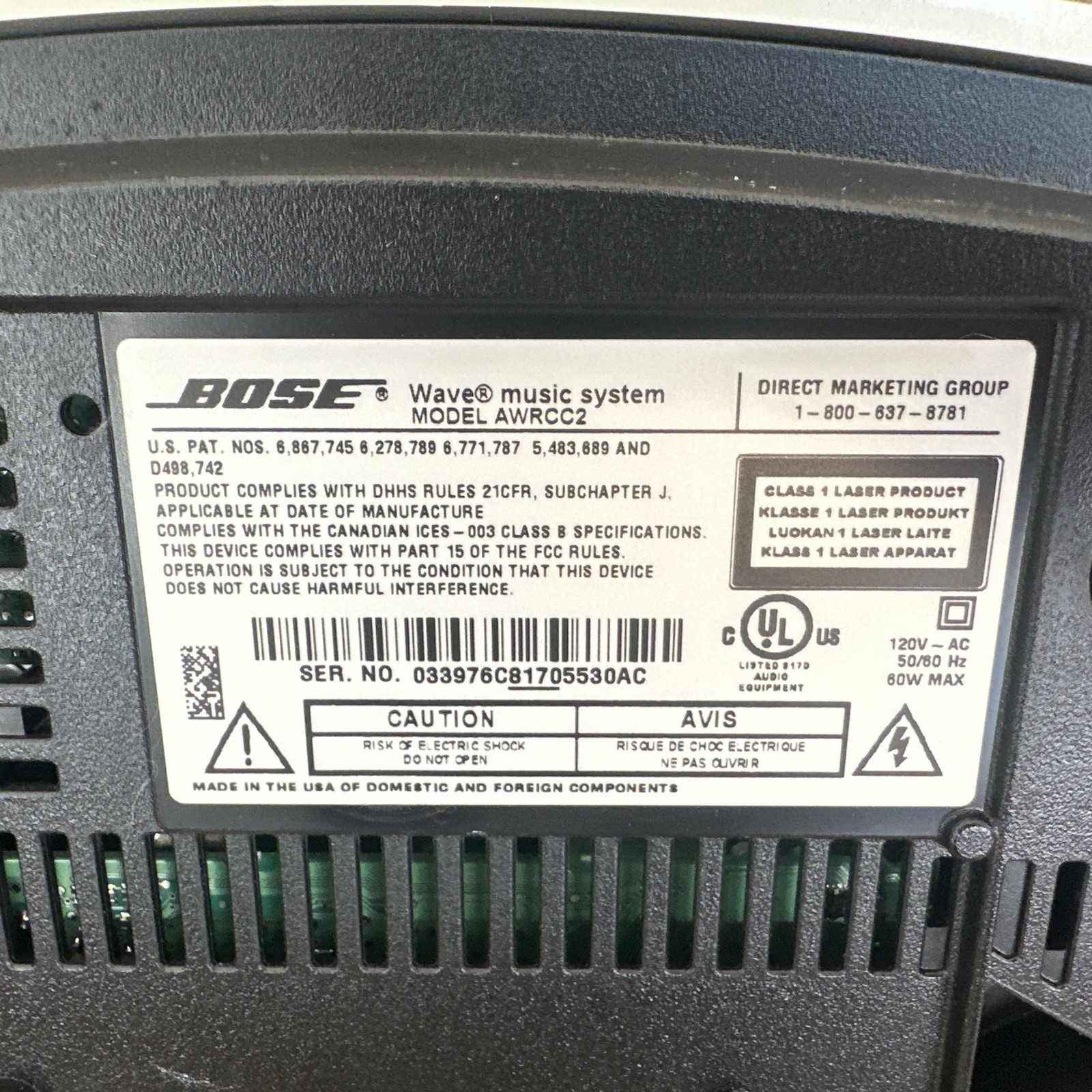 Bose Wave Music System AWRCC2 w/ 3-Disc Multi-CD Changer w Remote READ