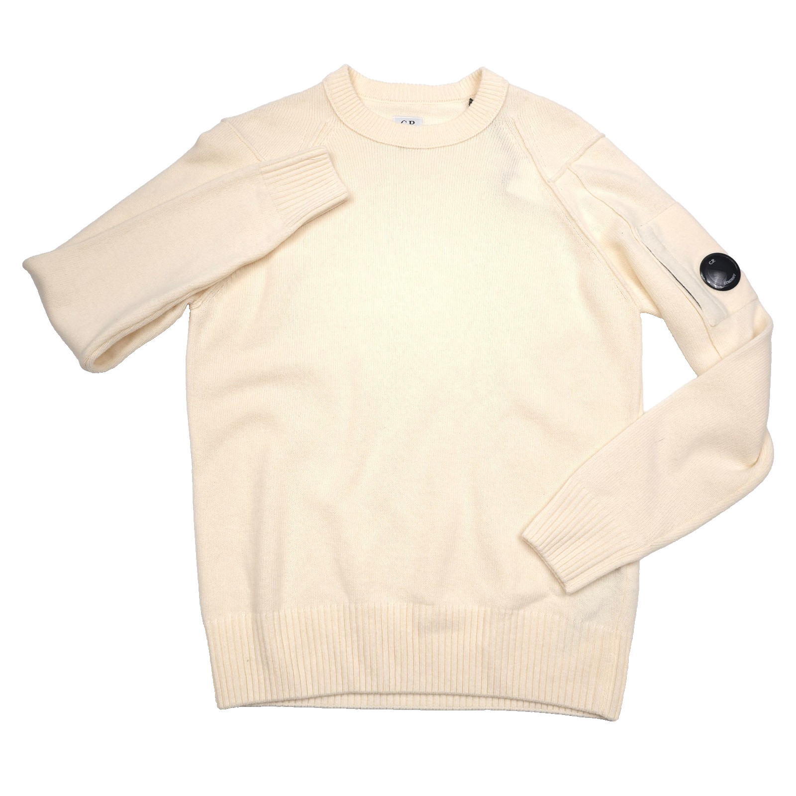 275 C P Company Wool Gauze White Crewneck Sweater Mens Size Small 46 29490₽
