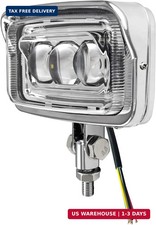 Motorcycle LED Headlight Upgraded Square Front Light With Visor Trim 6.5" x 3.5"