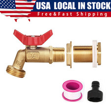 Brass Rain Barrel Spigot Quarter Turn Ball Valve Spigot with Bulkhead Fitting