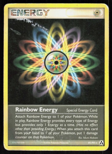 Rainbow Energy 81/92 Rare EX Legend Maker Pokemon EN Damaged