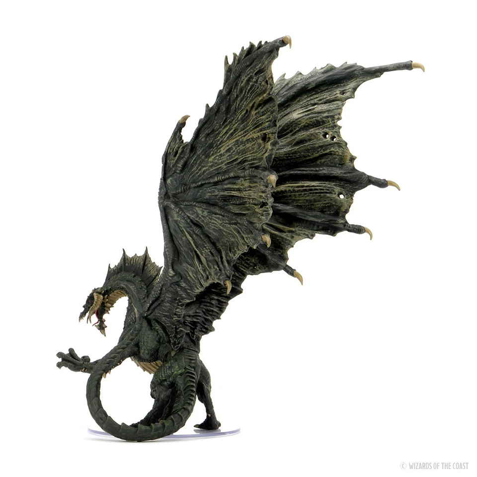 Figura Premium D&D: Icons of The Realms: Dragón Negro Adulto | Figura WizKids Foto 4 de 4