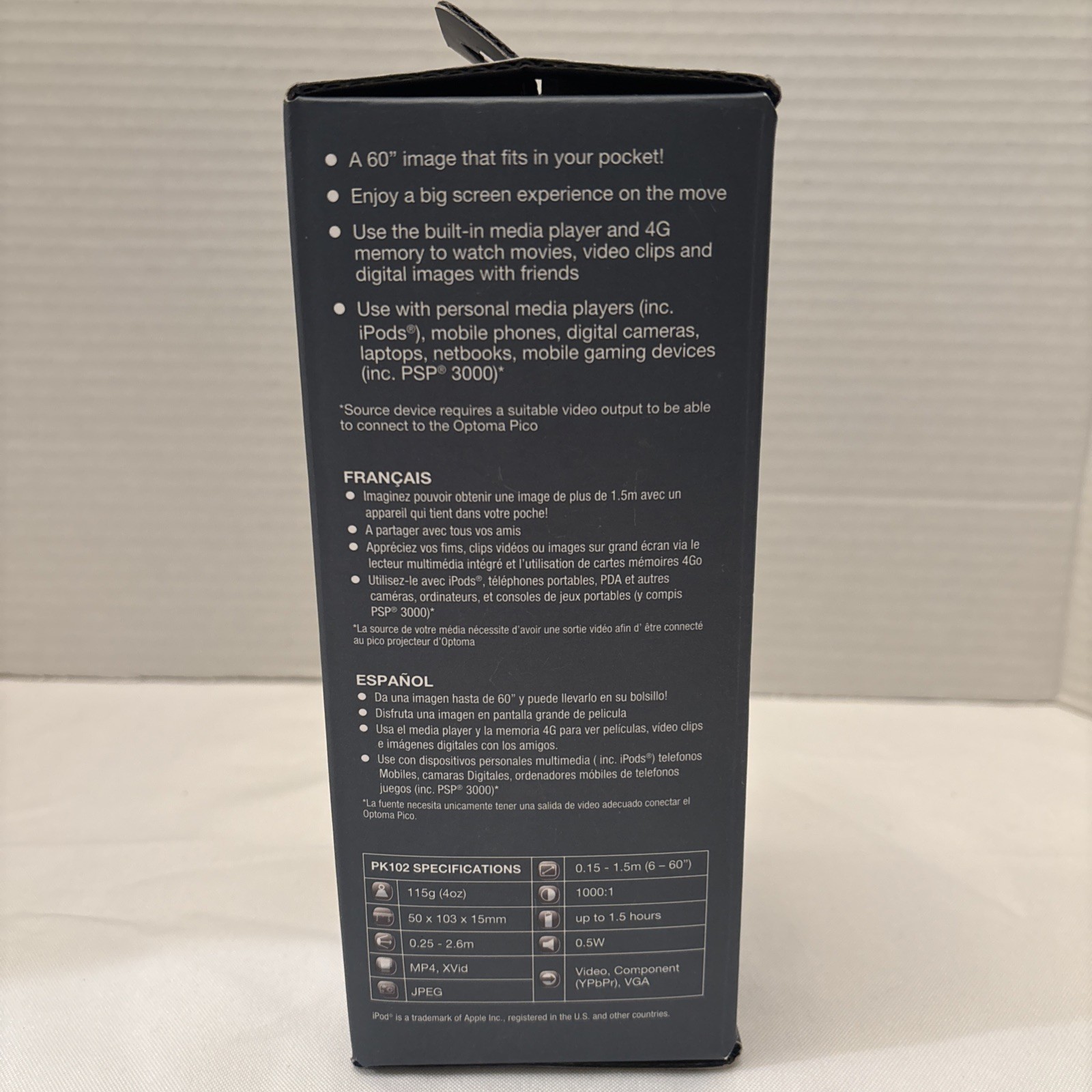 NEW Open Box Optoma Pico Pocket Projector PK-101 READ