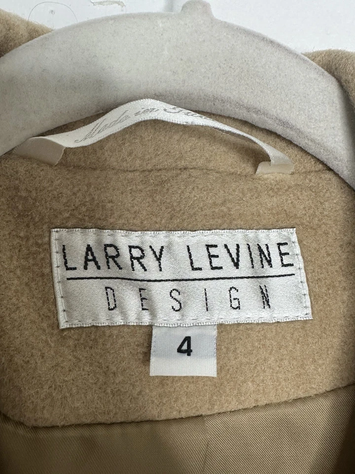 Vintage Larry Levine Tan Women’s 100% Camel Hair Double Breasted Pea Coat Size 4 - Image 4 of 4