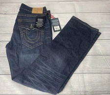 NWT True Religion Men’s 33 Ricky Big T Flap Relaxed Straight Jeans
