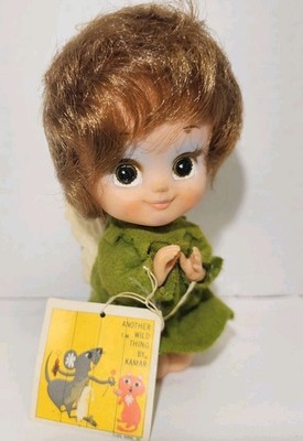 1968 Kamar Kneeling Angel Red Head, Big Eyes With Tag