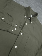 Peter Jackson Shirt Men's Medium Green Oxford Cotton Button Down Pocket