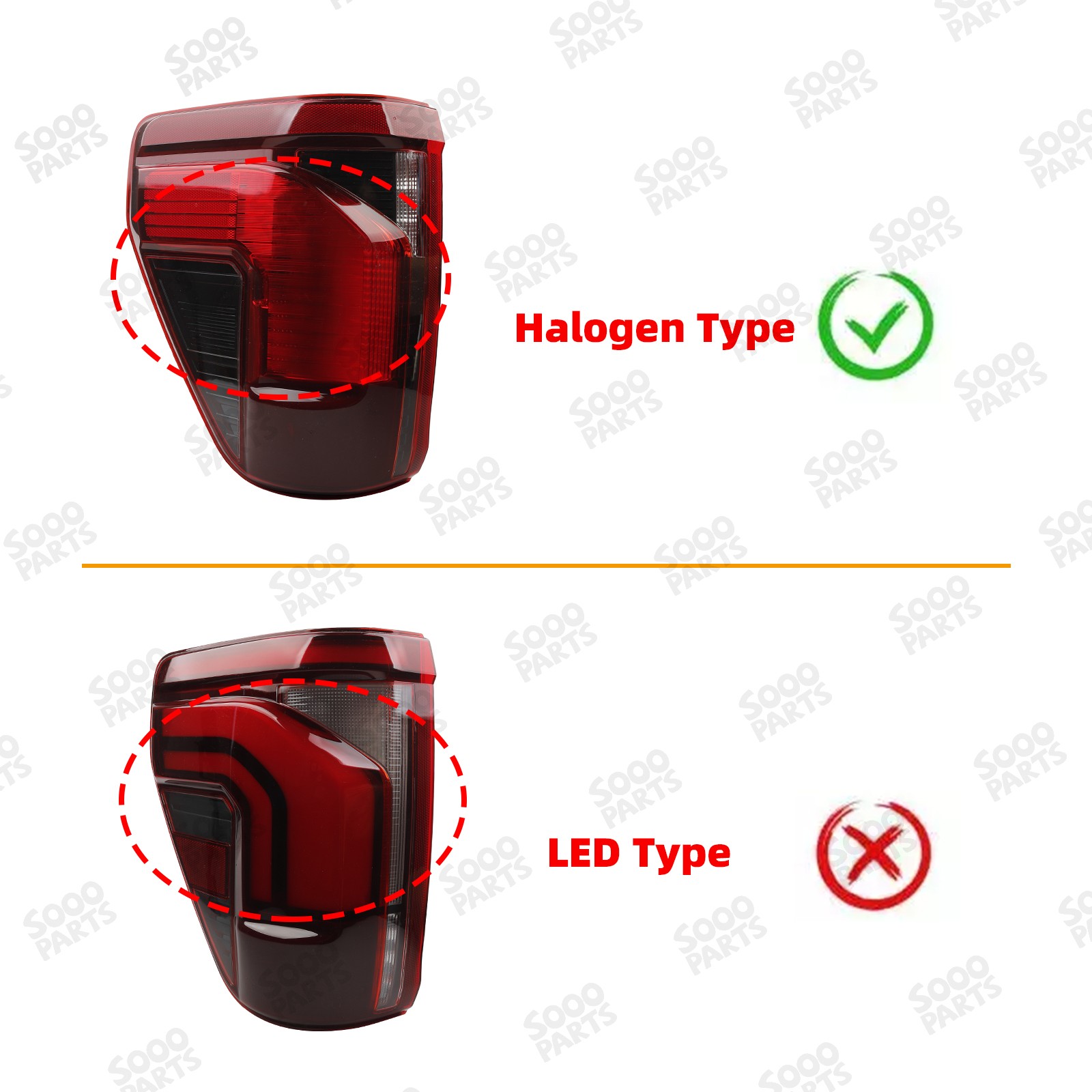 Left Driver Side Halogen OE Style Tail Light For 2024-2025 Ford F-150 XL XLT