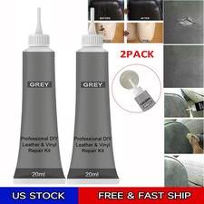 2PCS Advanced Leather Repair Filler Vinyl DIY Car Seat Patch Sofa Rip Hole Grey