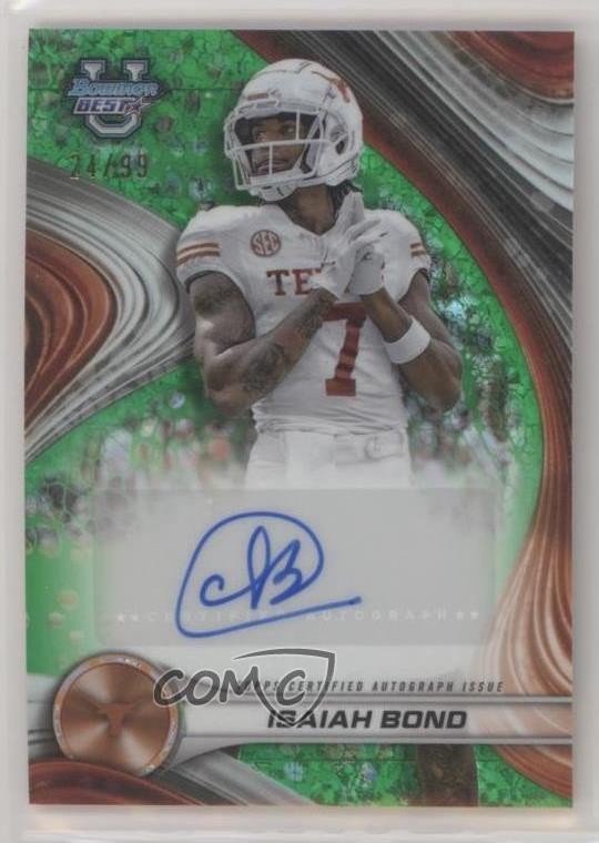 2024 Bowman U Best of Green Mini-Diamond Refractor 24/99 Isaiah Bond Auto 09ou