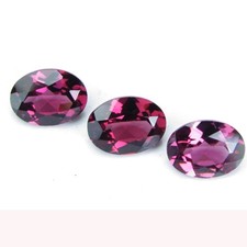 4.55Cts Stunning Natural Rhodolite Garnet 8x6x3.6mm Oval 3pcs of loose Gemstones