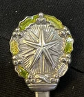 GORHAM CHRISTMAS 1971 ENAMELED STERLING SILVER SUGAR SPOON - EXCELLENT 4 3/4”.