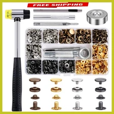 Versatile 120 Snap Fasteners - 4 Colors Set with Tools for Fashion Accessories