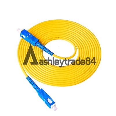 2Pcs 15M SC UPC to SC UPC   3.0mm PVC Single Mode Fiber Patch Cable Jumper *le