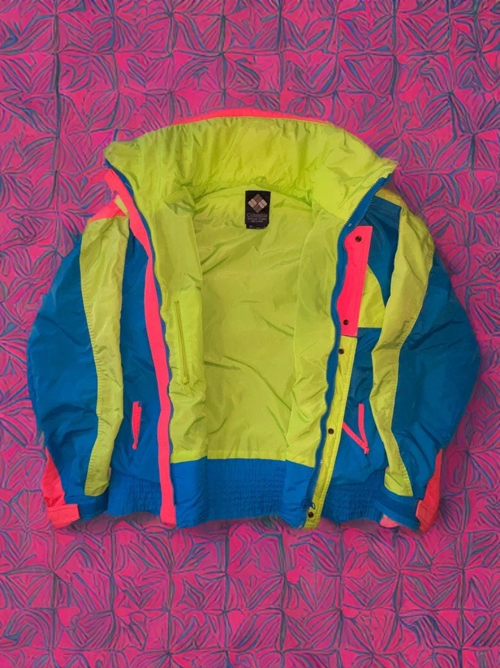 Vtg 80/ 90s Columbia Ski Jacket Snowboard Sz Large Neon Pink Gaper Day Glow Coat - Image 2 of 4