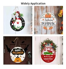PYD Life 6 Pack 12" Round Sublimation Door Hanger Blanks White Hardboard MDF 