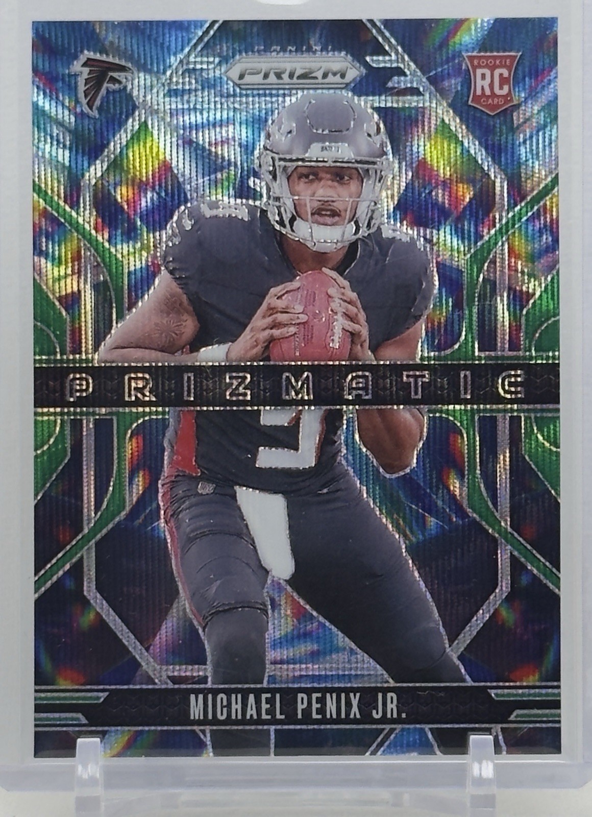 Michael Penix Jr 2024 Prizm #10 Rookie Card (RC) Prizmatic Green Prizm NFL