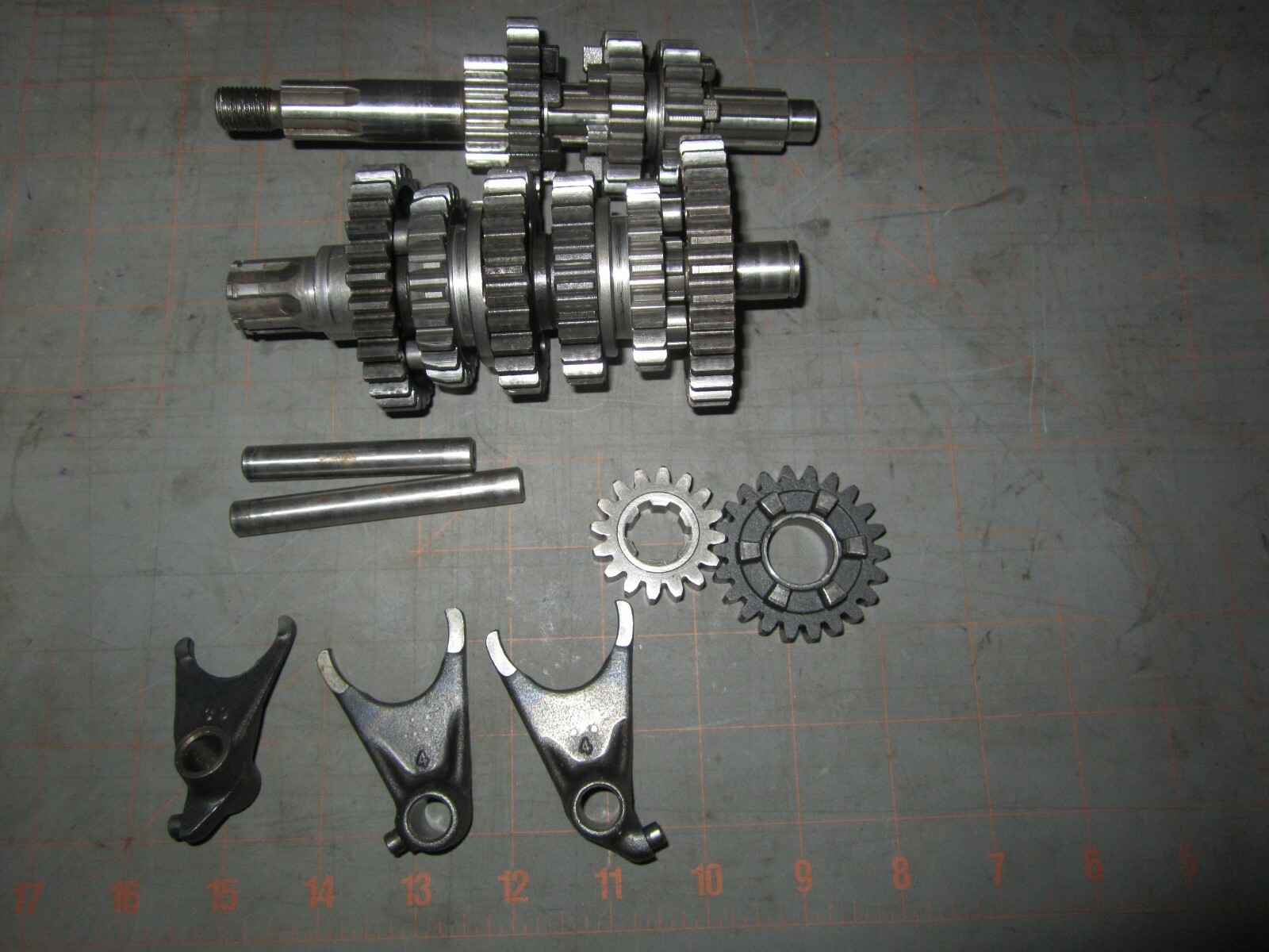 KAWASAKI 1993 KX80 TRANSMISSION GEAR BOX SHIFT FORK DRUM SHAFT 93 KX 80