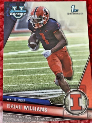 2023 Bowman U Chrome Base #77 Isaiah Williams - Illinois FOOTBALL CARD WR