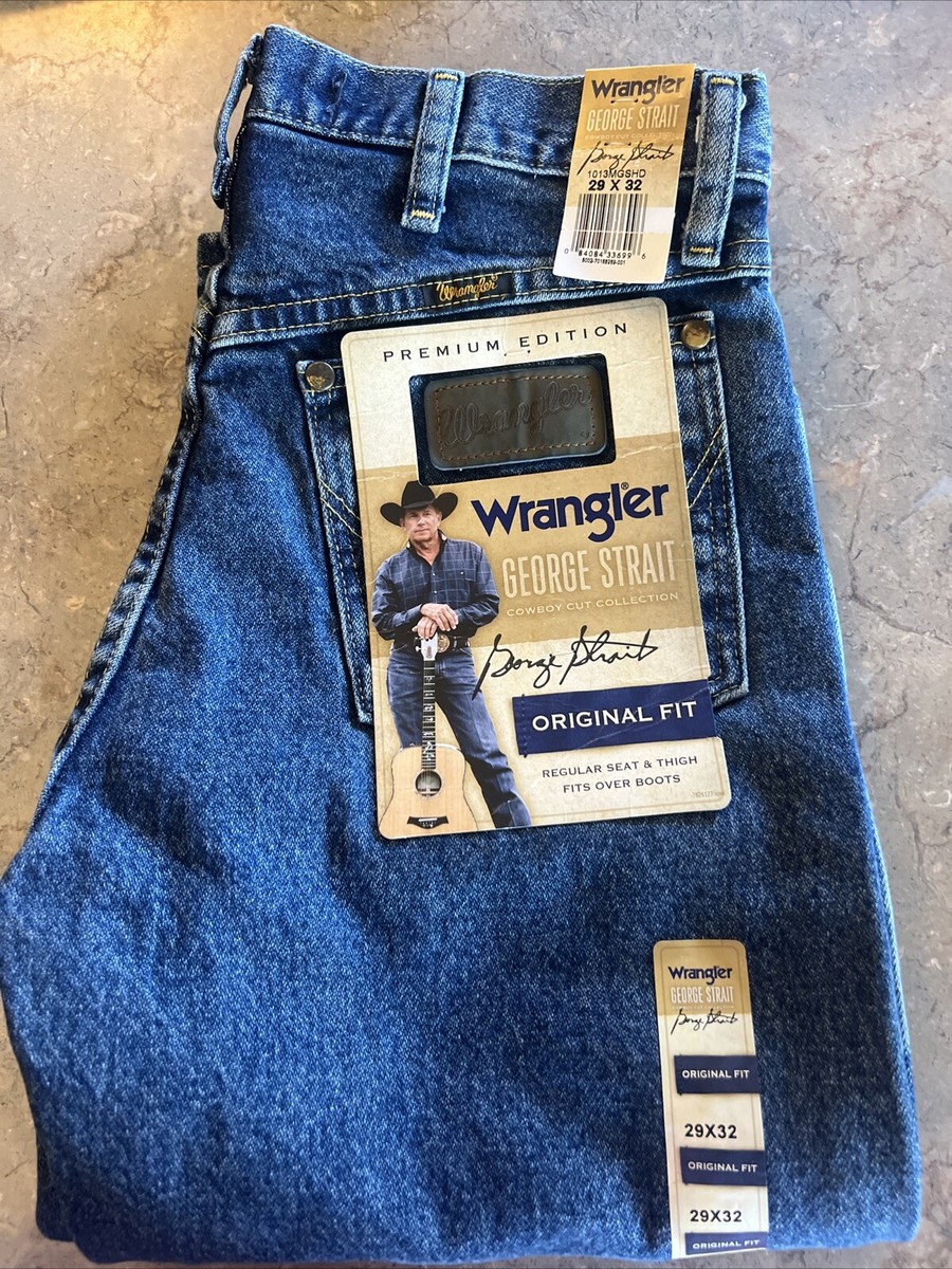 Wrangler Mens George Strait Cowboy Cut Original Fit Blue Jeans 29