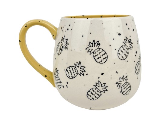 Taza de cerámica Meritage piña moteada barril amarillo crema 12-16 oz + ¡USADA EN EXCELENTE ESTADO! - Imagen 4 de 11