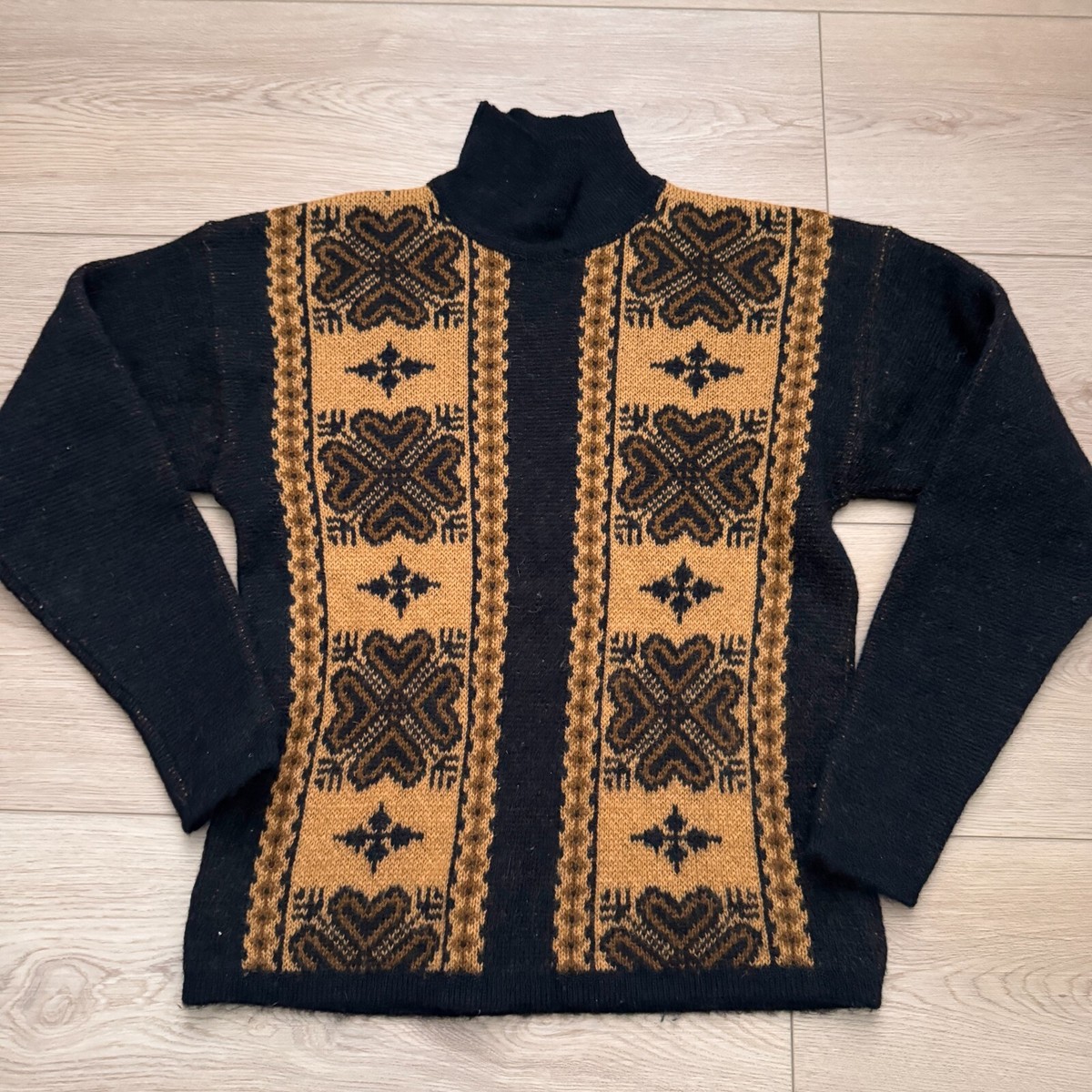 Vintage Janus Of Norway Virgin Wool Nordic Stampe Sweater Brown