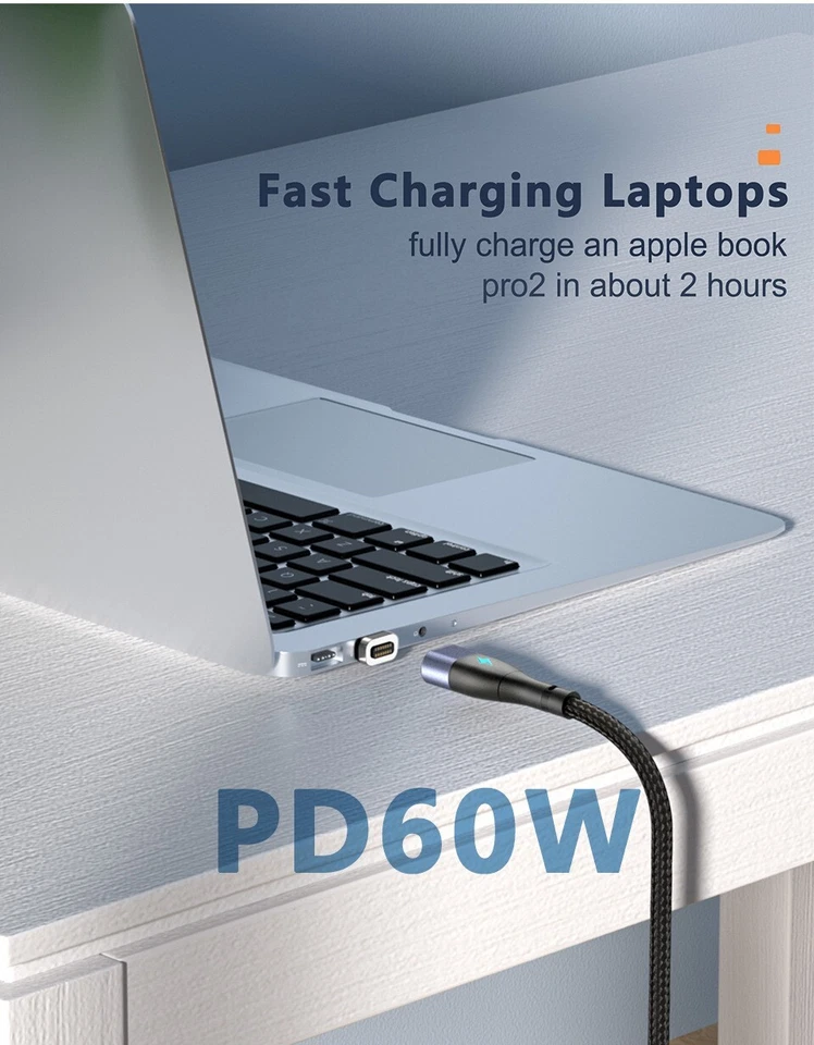 PD 60W USB-C Magnet Schnell Ladekabel QC4.0 Typ-C iPad Macbook iPhone Micro USB - Bild 3 von 4