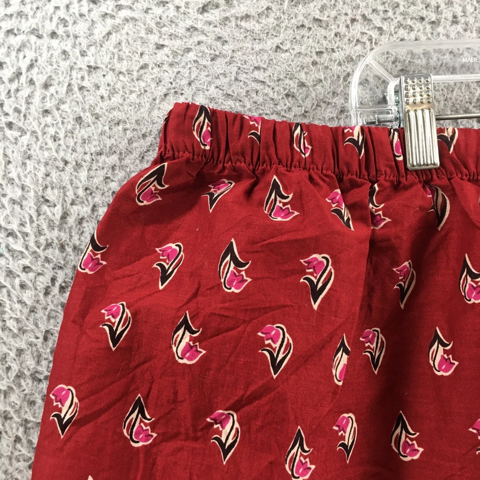 Pantalón Corto Venezia Boho Mujer 26/28 (Real 42x5) Rojo Algodón Cintura Elástica Estampado Foto 2 de 4