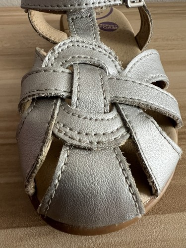 Stride Rite Girls Summer Time Sandals Silver 8M Leather Little Kids Closed Toe - Picture 13 of 22