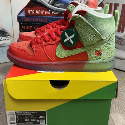 Nike SB Dunk High Strawberry Cough CW7093-600 Men's Size 6 NEW | eBay