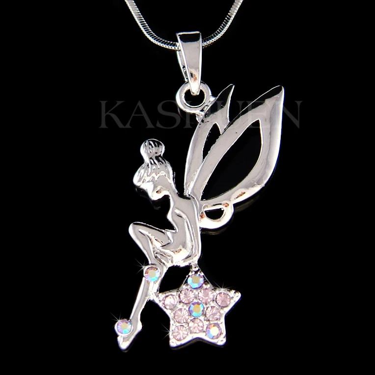 Collana Con Ciondolo Ala D'Angelo In Argento 925 Con Pietre CZ - Placcata Rodio, Catena 45,7 Cm - 5