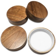 Tapas de tarro de albañil de madera almacenamiento de boca ancha paquete de 4 tapas para tarros de albañil de bola solamente
