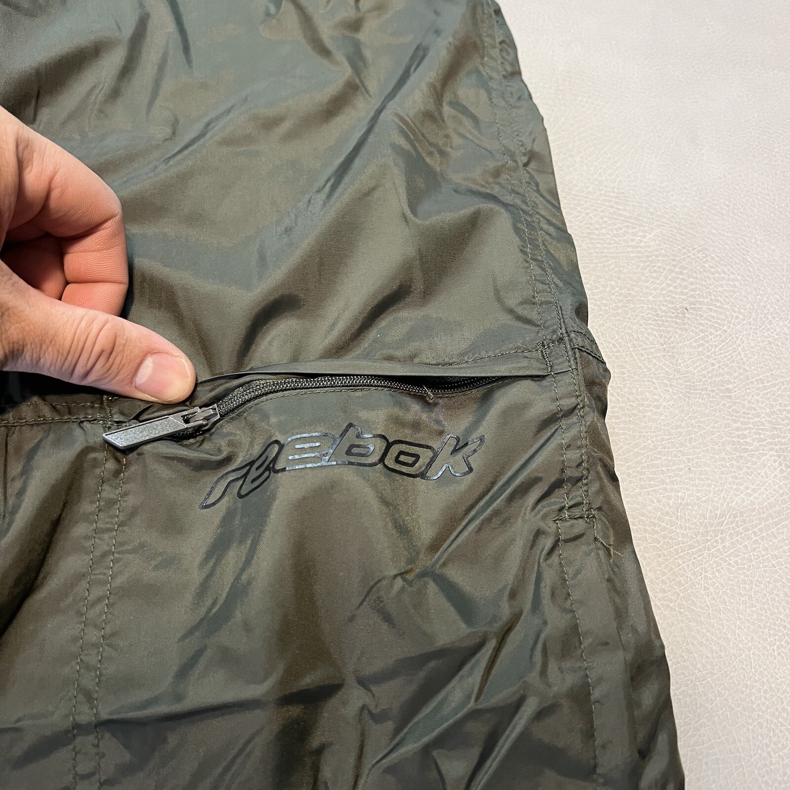 VTG Y2K Reebok Men Spell Out Track Baggy Parachute Rave Skater Pant-L/32-7776 thumbnail 7