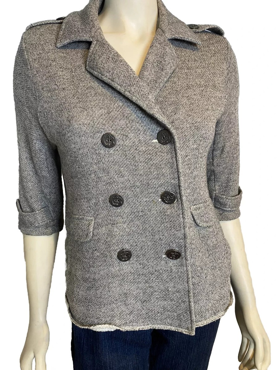 CAbi heathered gray jacket, 3/4 sleeves, size M, style 393