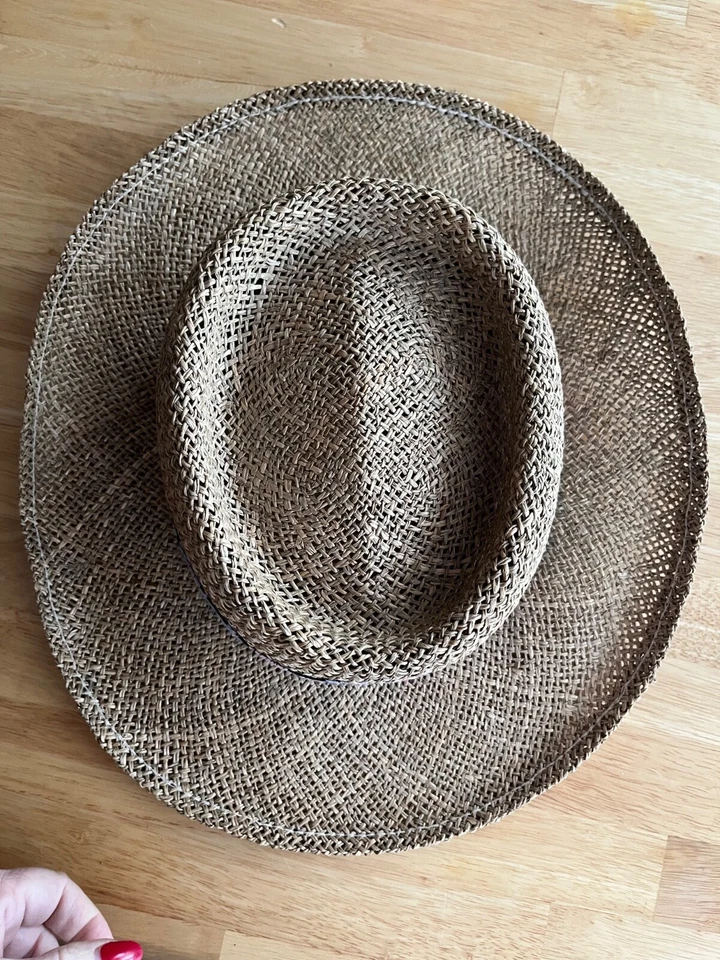 Винтажная соломенная панамская шляпа Disney The Walt Disney Company с ремешком Микки-Мауса сделано в США - Изображение 3 из 4