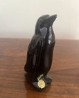 Val Saint Lambert schwarze Kristall Federpuppe Figur signiert