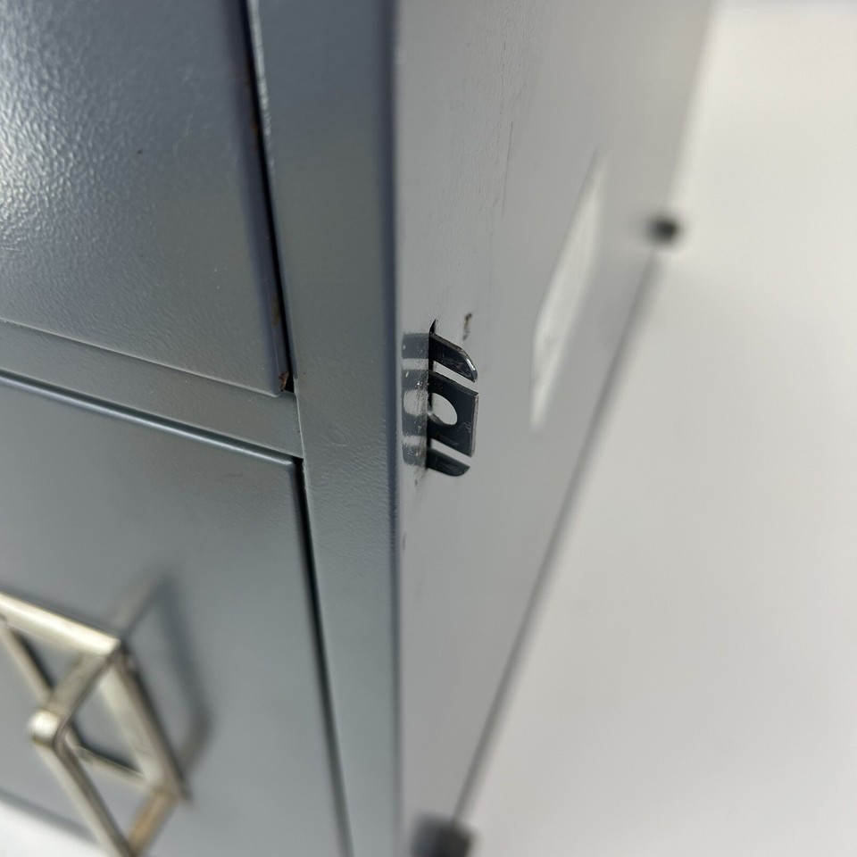 Steelmaster Brand Metal 2 Drawer Card File Box 4 x 6 Cards w/ Follower