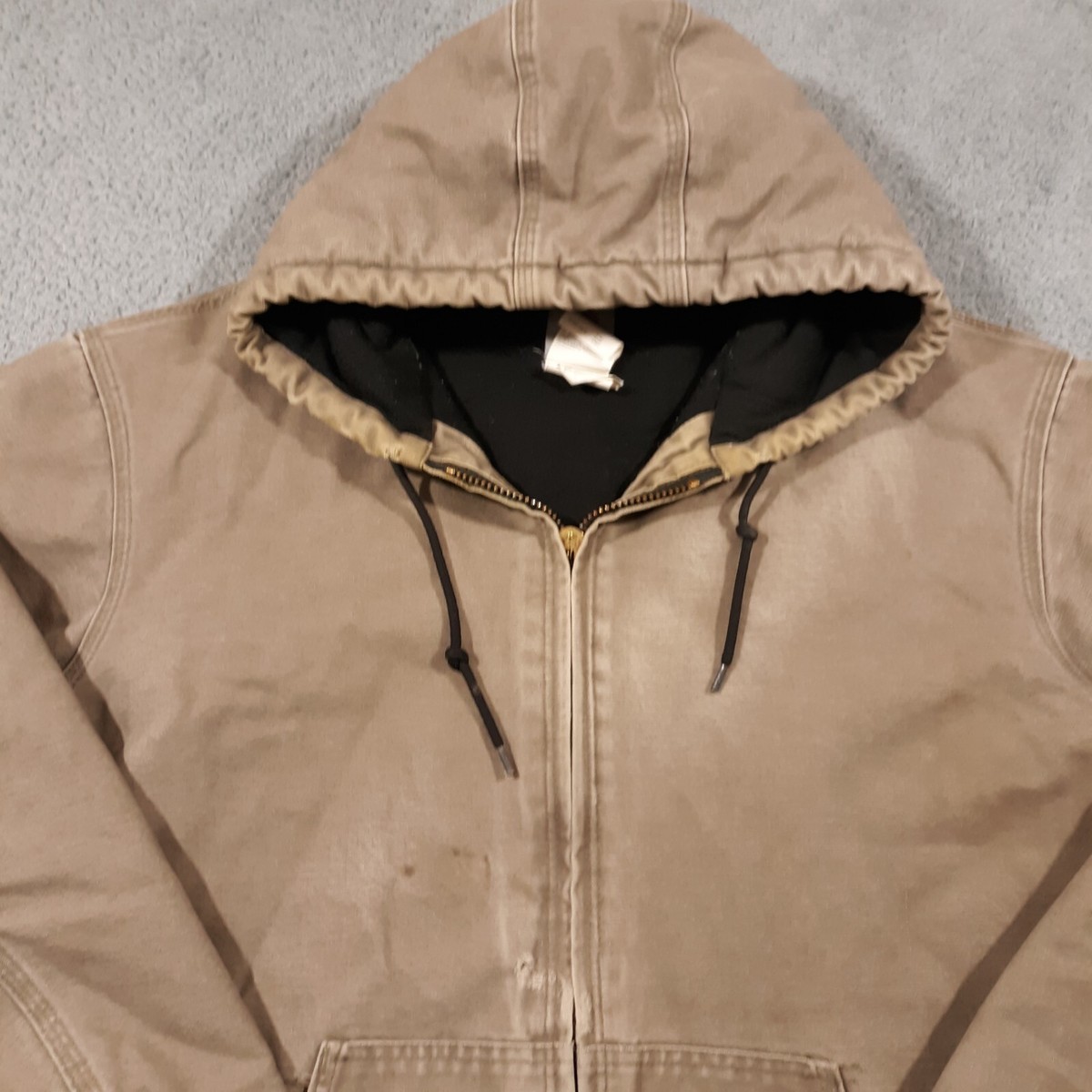 Carhartt J130 DES Canvas Jacket Mens XL Tall Quilt Lined Hooded