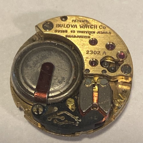 Bulova Used Vintage Watch Movement 2302A 13 Jewels For Parts Replacement Repair
