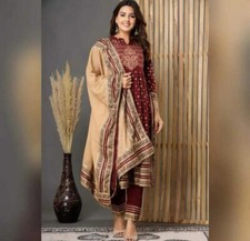 Bollywood Wear Long Straight Kurta Pant  Dupatta Set Readymade Salwar Kameez