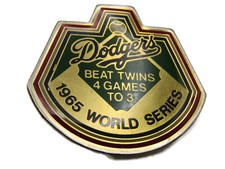 Dodger's 1965 World Series Pin Beat Twins 4 Games To 3 Gold Tone