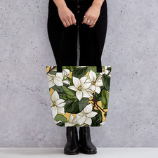 Elegant Sampaguita Flower Tote Bag, Made In USA