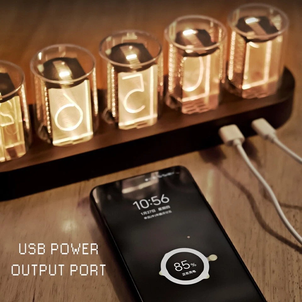 Bunte RGB-Leuchten LED Röhrenuhr / Nixie Tube Clock / Game Room Digitale Röhre - Image 3 of 4