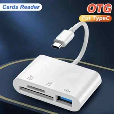 3-IN-1 TypeC/Lightning To SD/TF Card Reader OTG USB Port Adapter Camera Phone