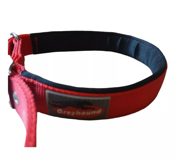 Nylon-Halsband, Greyhound,Rot,Gr.L, Halsband, 🐶,Hundehalsband, 62Cm,Unterlegt-image