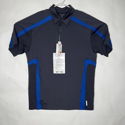 North End Sports Men's Performance Polo Golf Shirt Gray Blue Size Medium NWT
