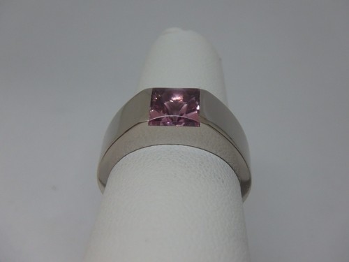 Cartier Tank pink tourmaline Ring in 18K White Gold W box, size 5 - Picture 6 of 10
